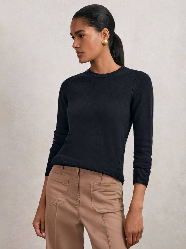 

Аня свитер с круглым вырезом из шерстяной смеси Reiss, Navy