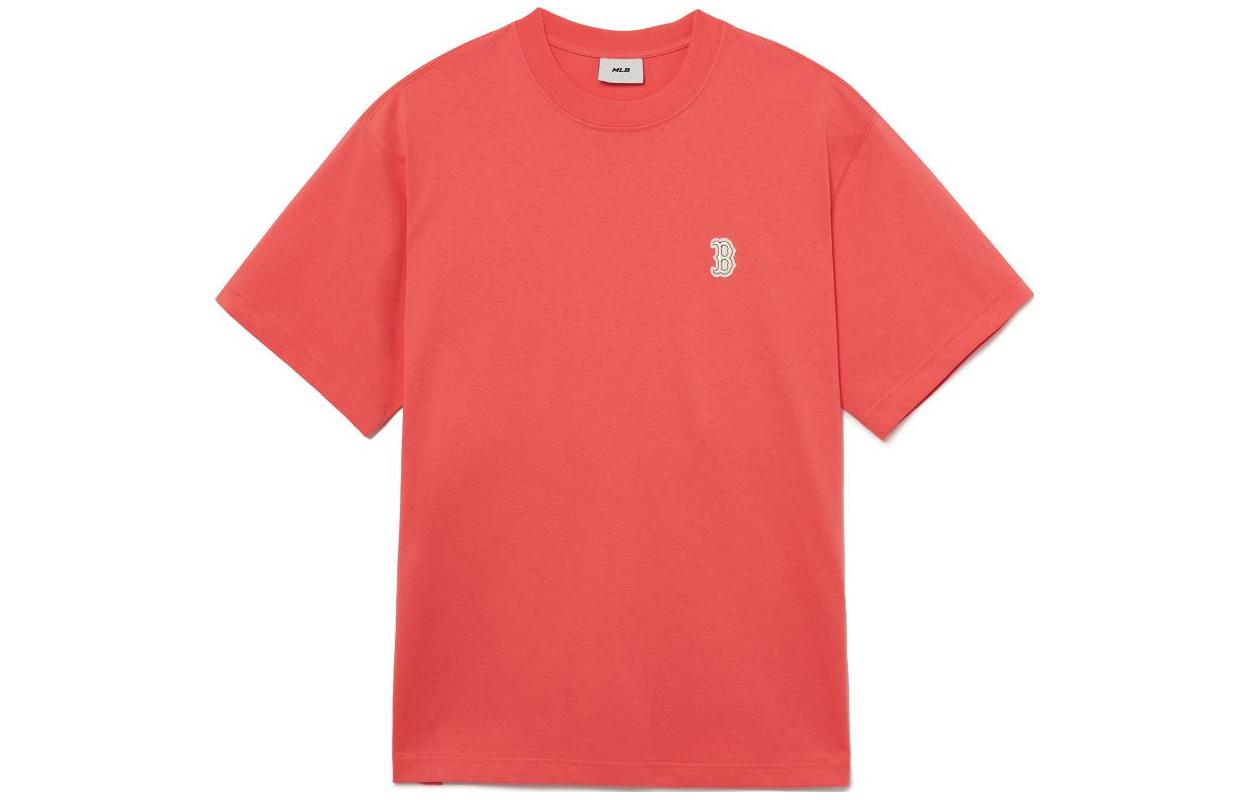 

Футболка унисекс розово-красная MLB