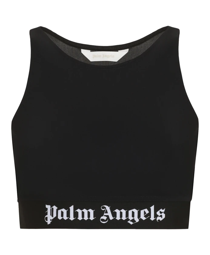 

Технический укороченный топ из функционального материала Palm Angels, черный