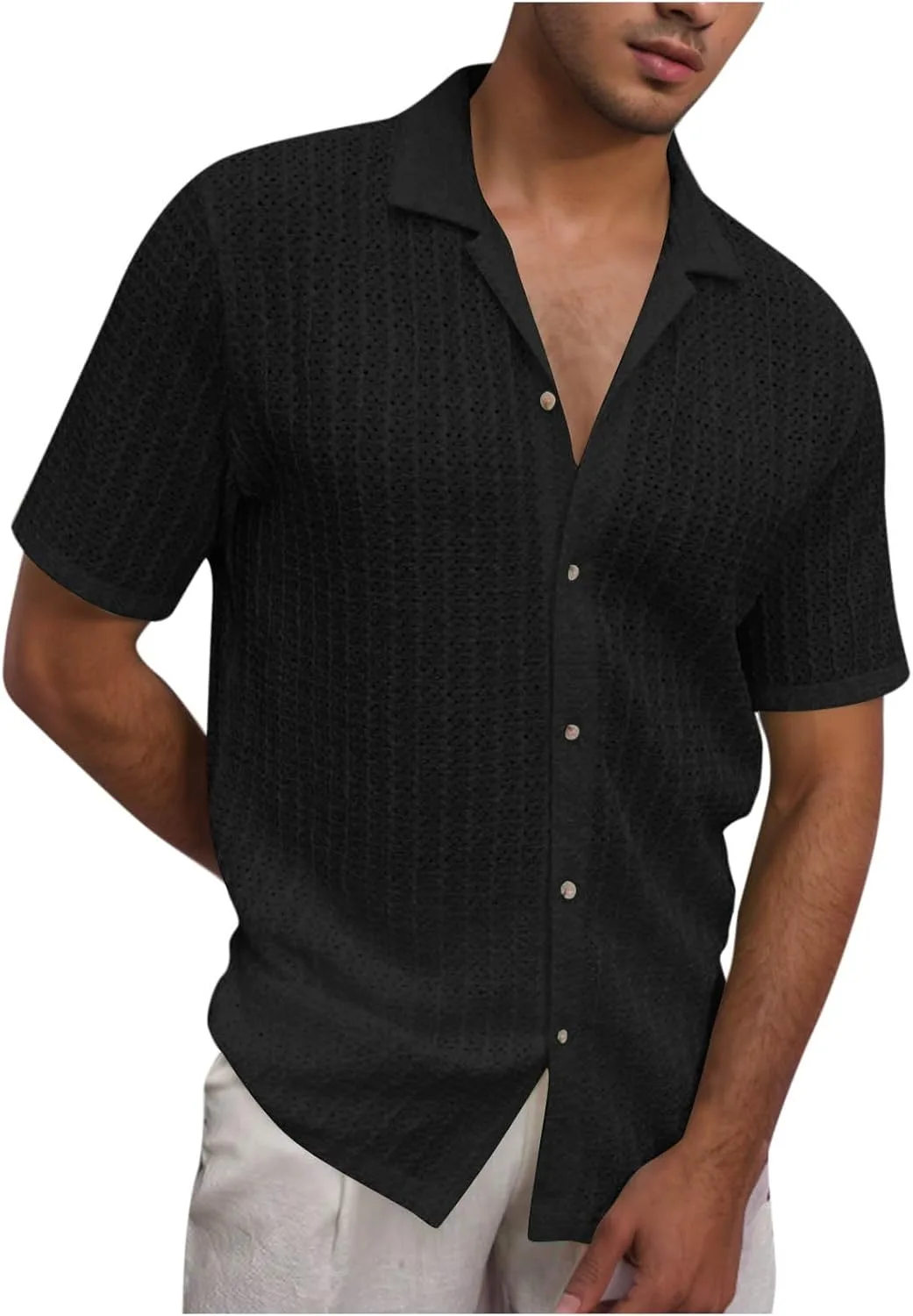 

Мужская повседневная рубашка Guayabera с коротким рукавом и воротником TXGMNA