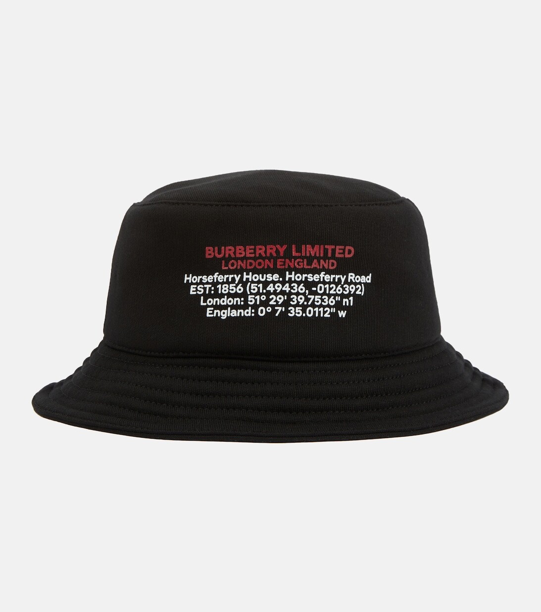 

Панама из хлопкового джерси с логотипом Burberry, черный