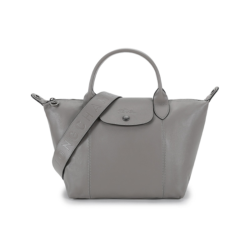 

Сумка кросс-боди Le Pliage Cuir из овчины Trumpets цвета голубиного серого LONGCHAMP