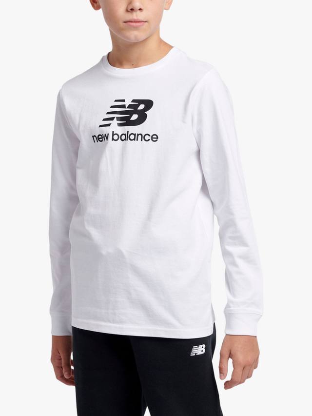 Детская футболка с логотипом с длинными рукавами New Balance, Bright White — фото 4
