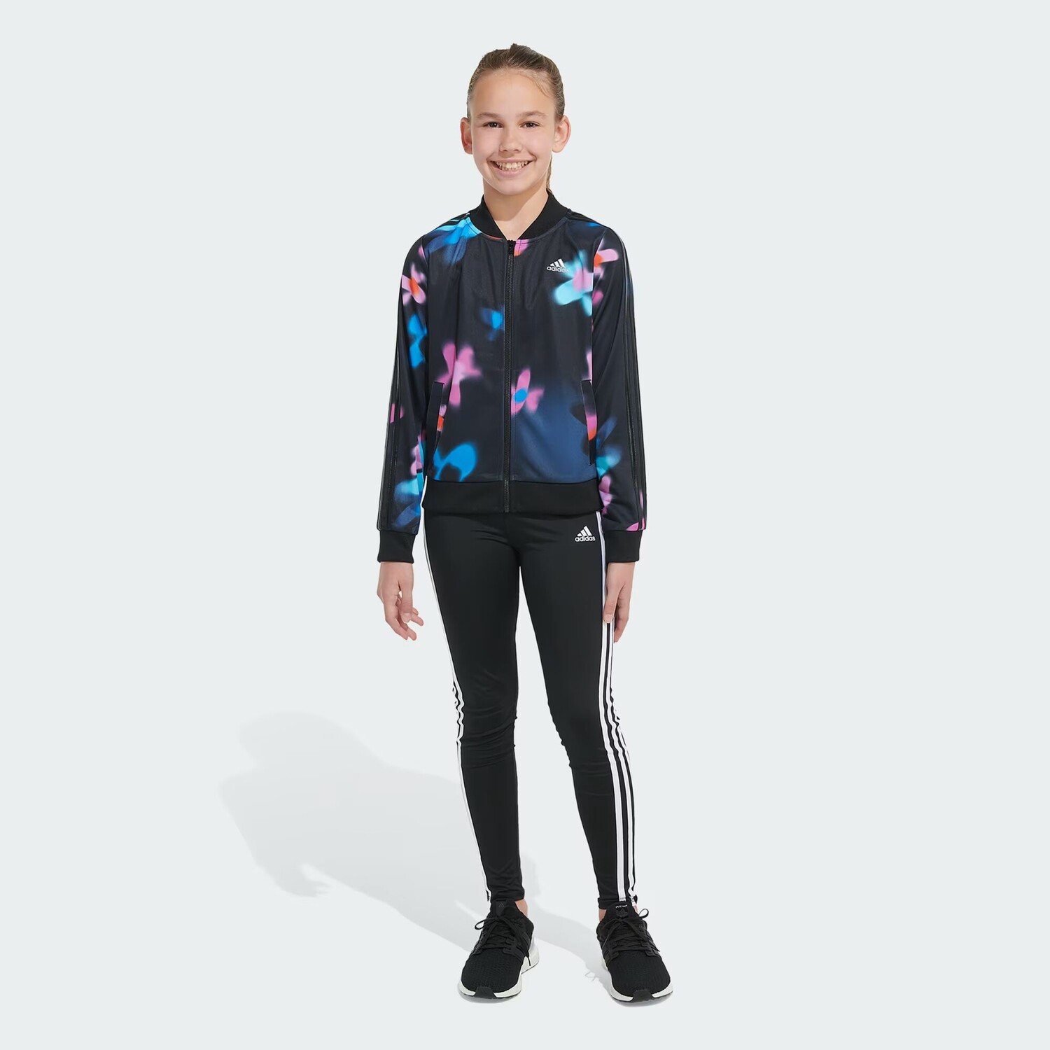 

Трикотажная куртка с 3 полосками со сплошным принтом Adidas, цвет Black