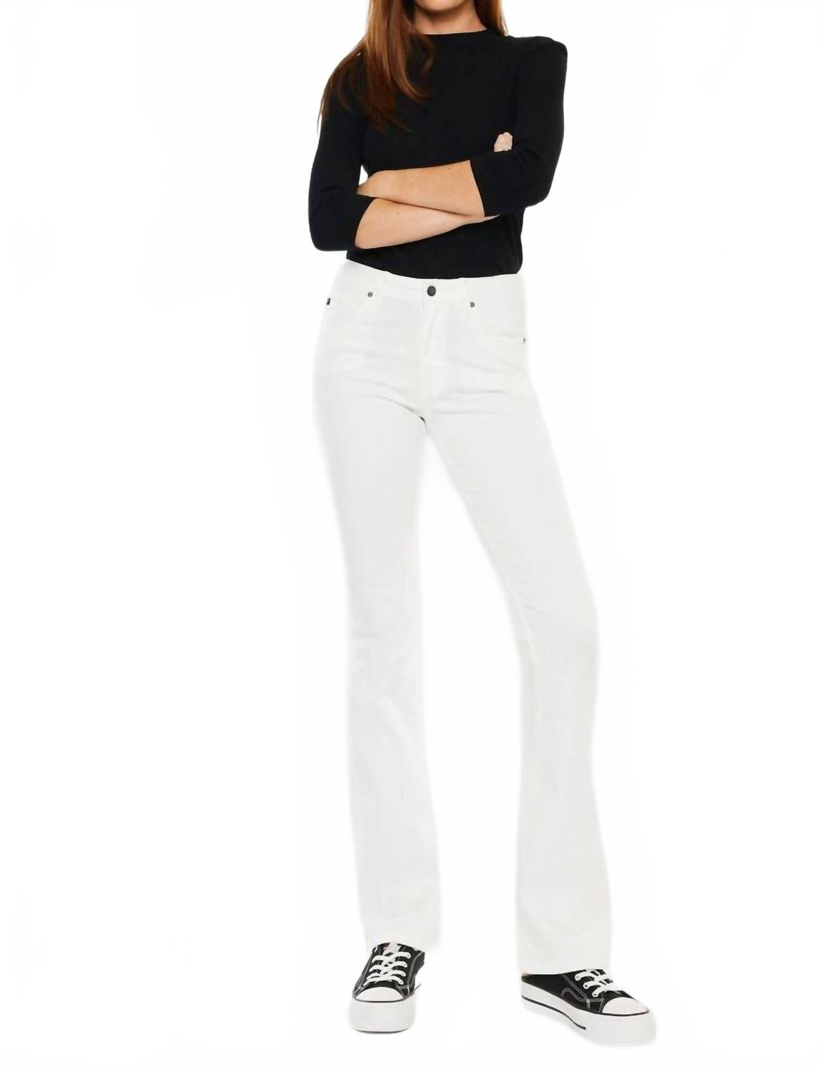 

Ванесса Высокие расклешенные джинсы в белом KanCan