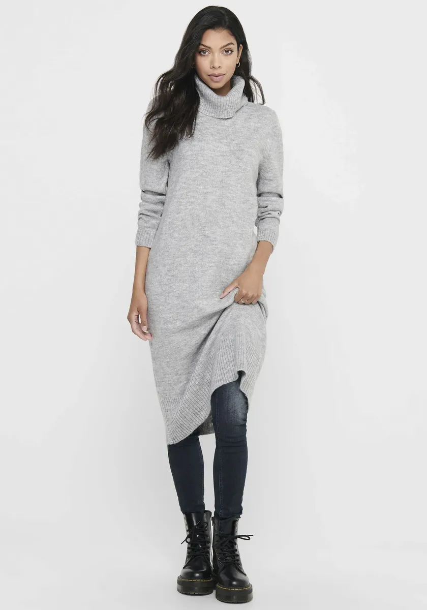 

Only трикотажное платье "ONLBRANDIE L/S ROLL NECK DRESS", серый