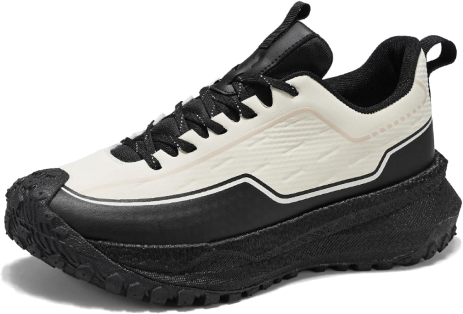 

Мужские кроссовки на шнуровке для улицы с усиленным носком и противоскользящей подошвой, идеально подходящие для ежедневной носки, легких тренировок и повседневной активности Lshwcift, бежевый