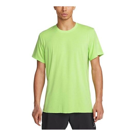 

Футболка Nike Yoga Dri-FIT Solid Color Back Pattern Printing Round Neck Training Sports Short Sleeve Green, мультиколор