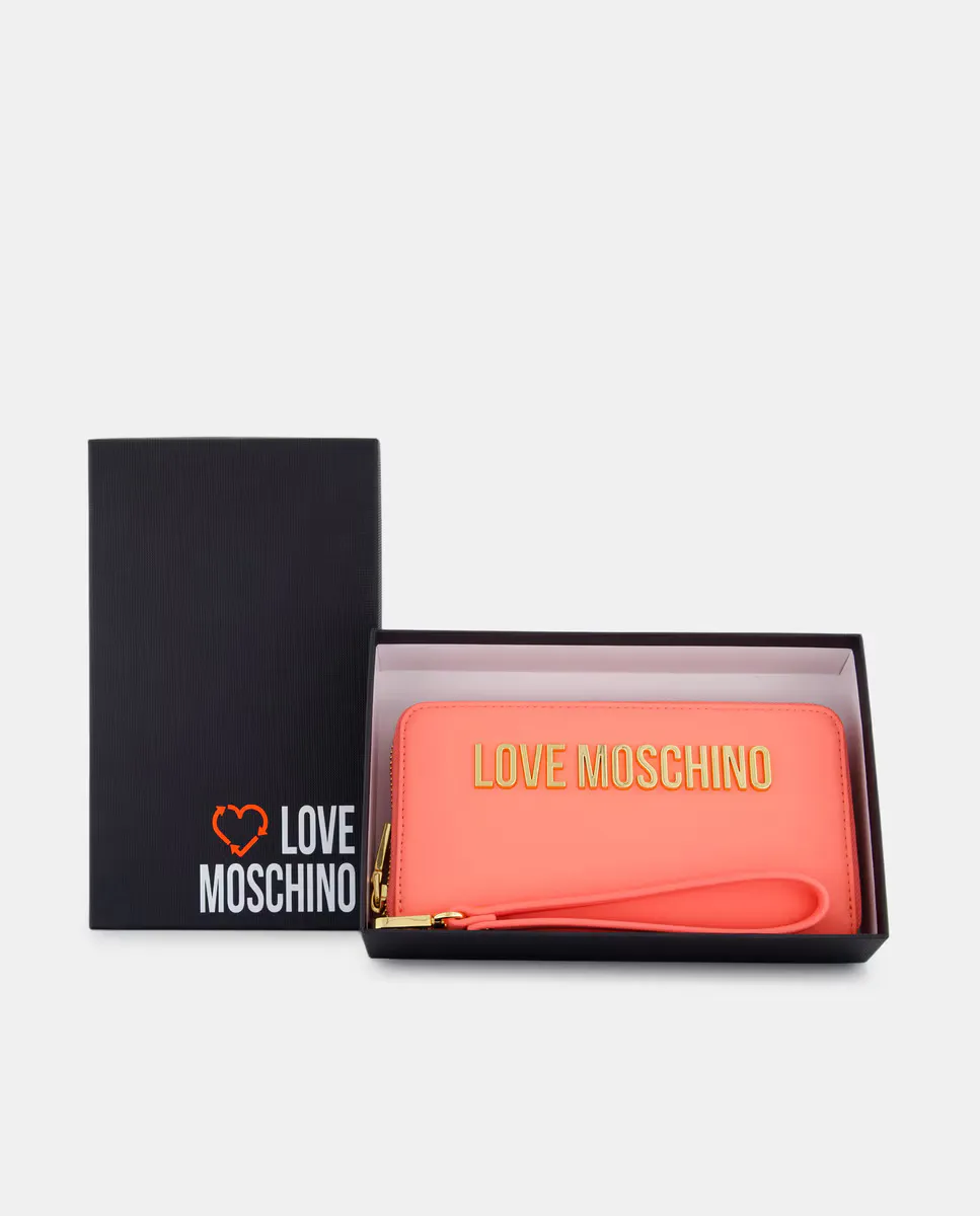 

Маленький кошелек на молнии Love Moschino, коралловый
