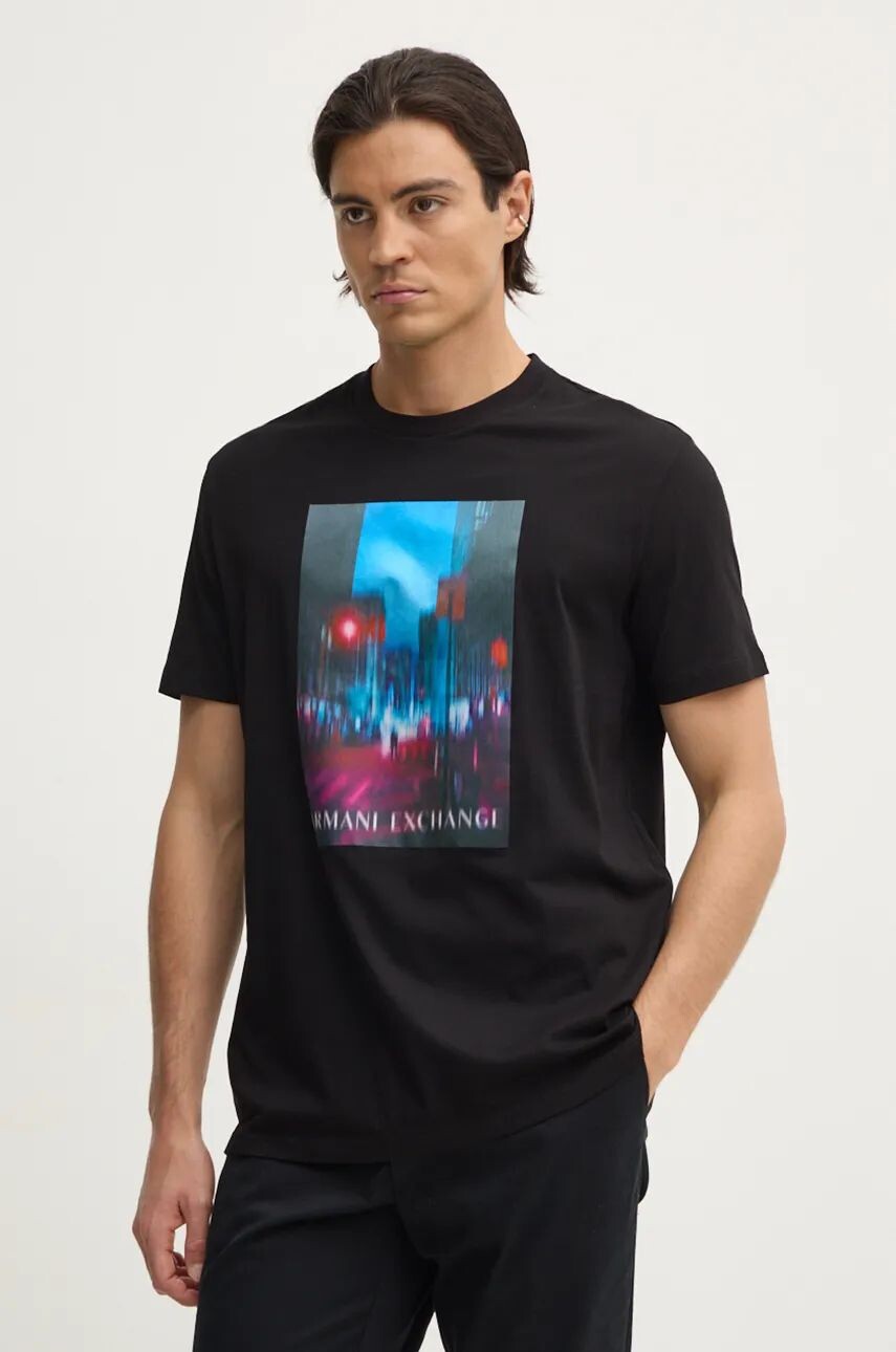 

Хлопковая футболка Armani Exchange, черный