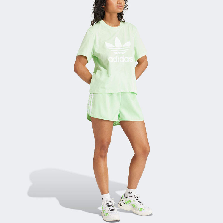 Футболка Adicolor женская светло-зеленая Adidas Originals — фото 4