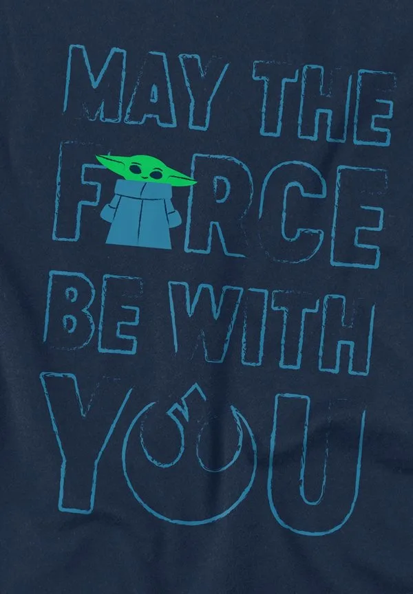 Футболка с принтом star wars grogu the force Star Wars, Dark Blue — фото 3