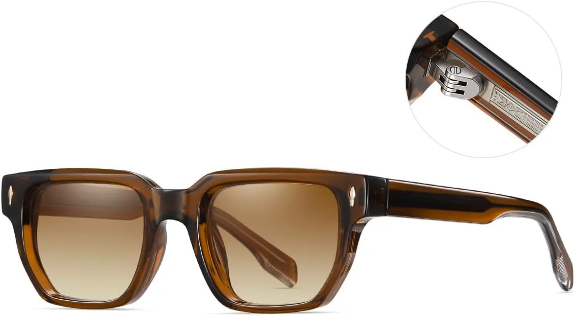 

Поляризованные винтажные солнцезащитные очки с заклепками для женщин и мужчин, солнцезащитные очки класса люкс с защитой от УФ-излучения UV400 TOIPASTN, Black Black