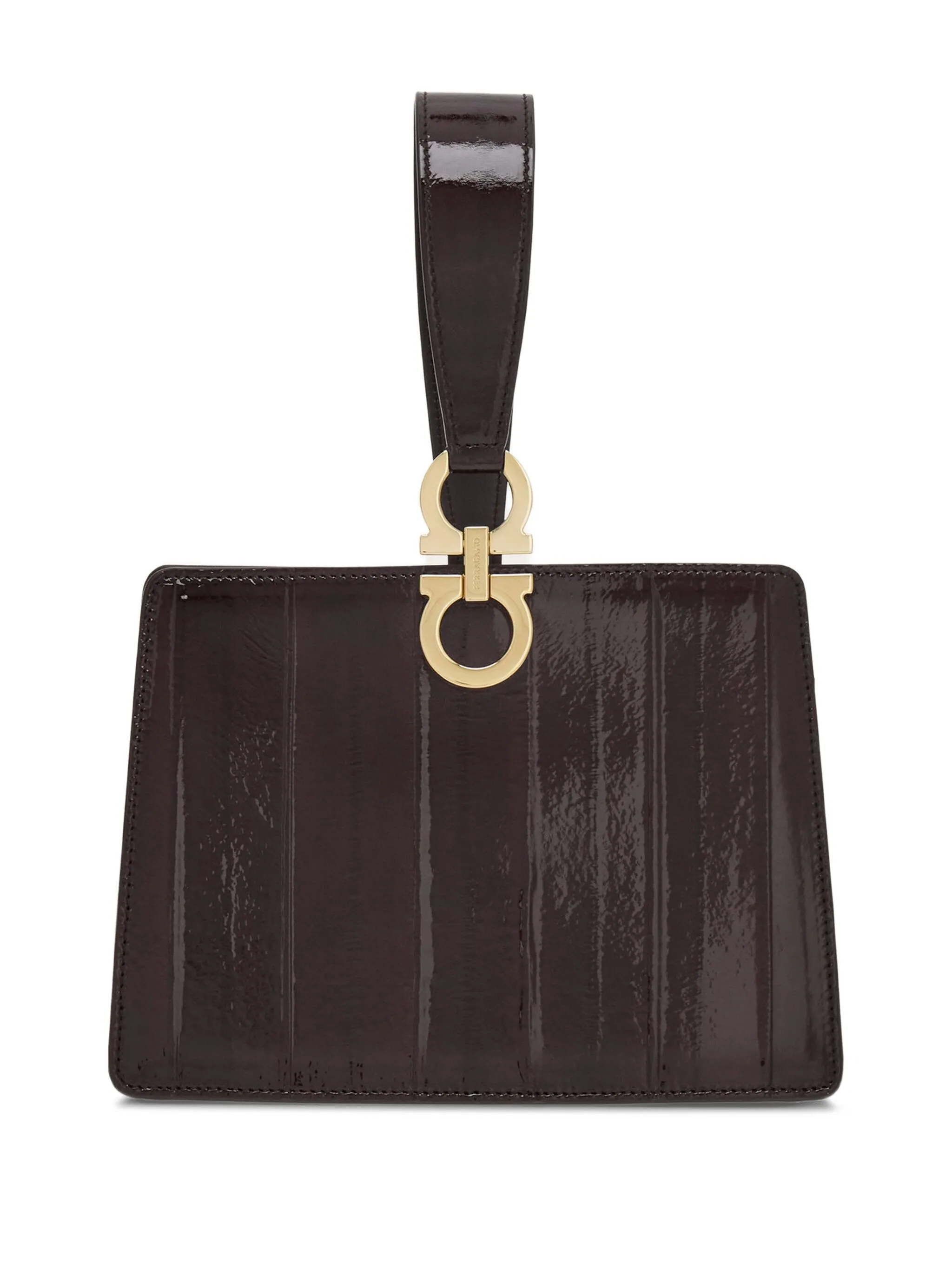 

Маленькая сумка-тоут с декором Gancini Ferragamo, коричневый