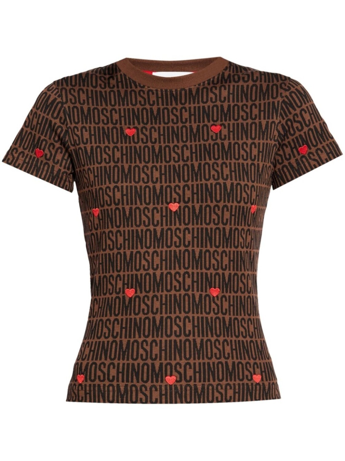 

Moschino футболка с принтом логотипа по всей поверхности, коричневый