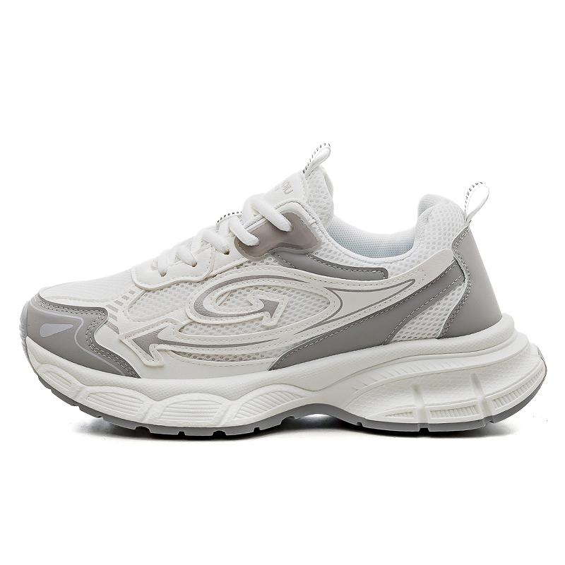 Повседневные мужские туфли low top с амортизацией, противоскользящей подошвой и эффектом увеличения роста, цвет HUANQIU, бежевый/серый — фото 3