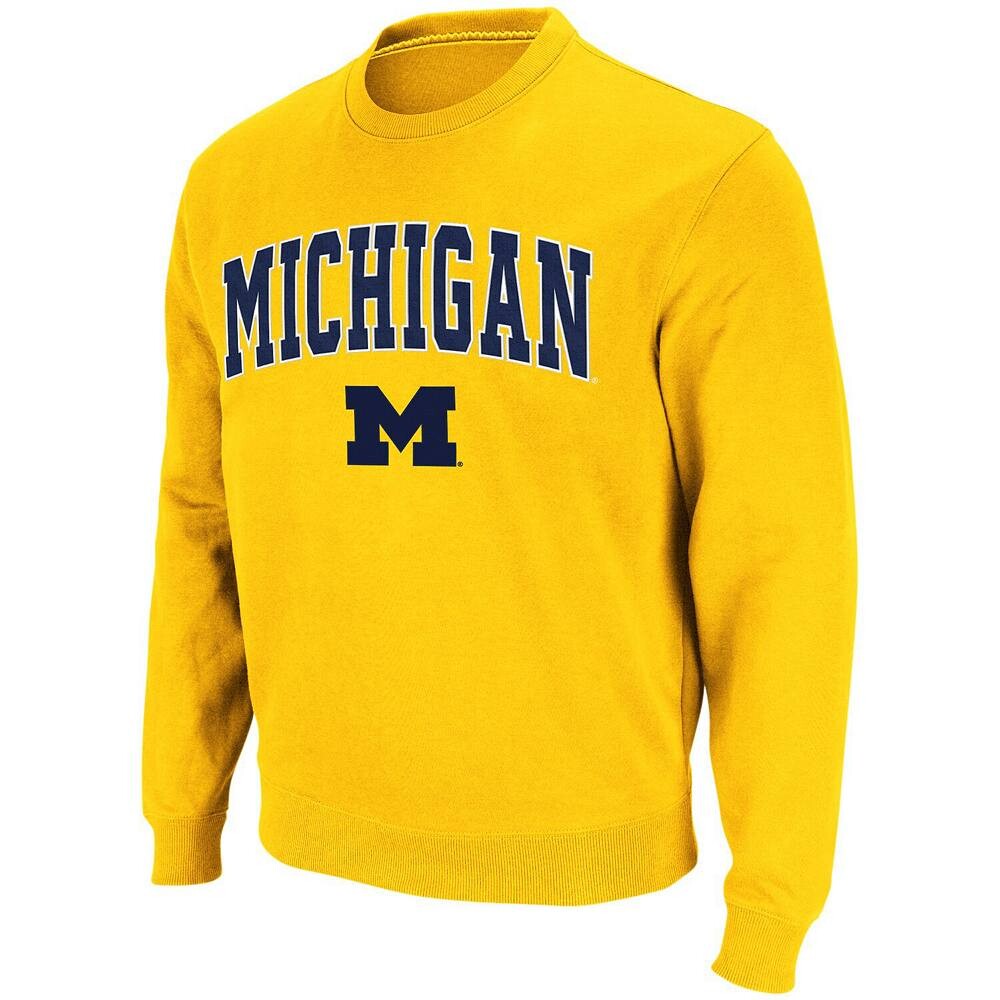 

Мужской свитшот с круглым вырезом Colosseum Maize Michigan Wolverines Arch & Logo, цвет Mic Gold
