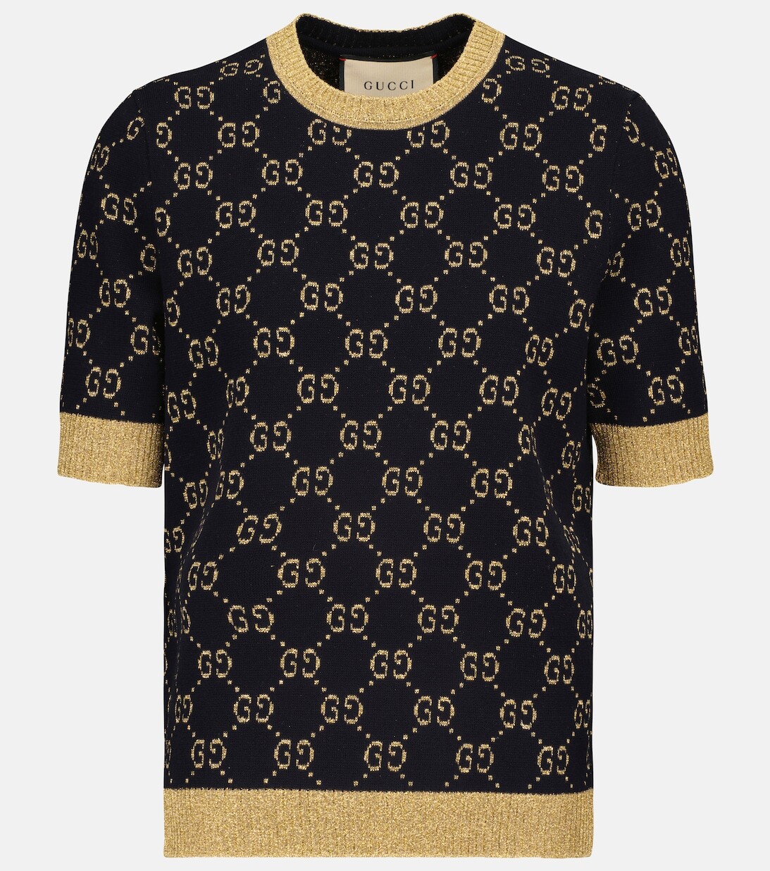 

Топ из ткани ламе из смесового хлопка GUCCI, синий