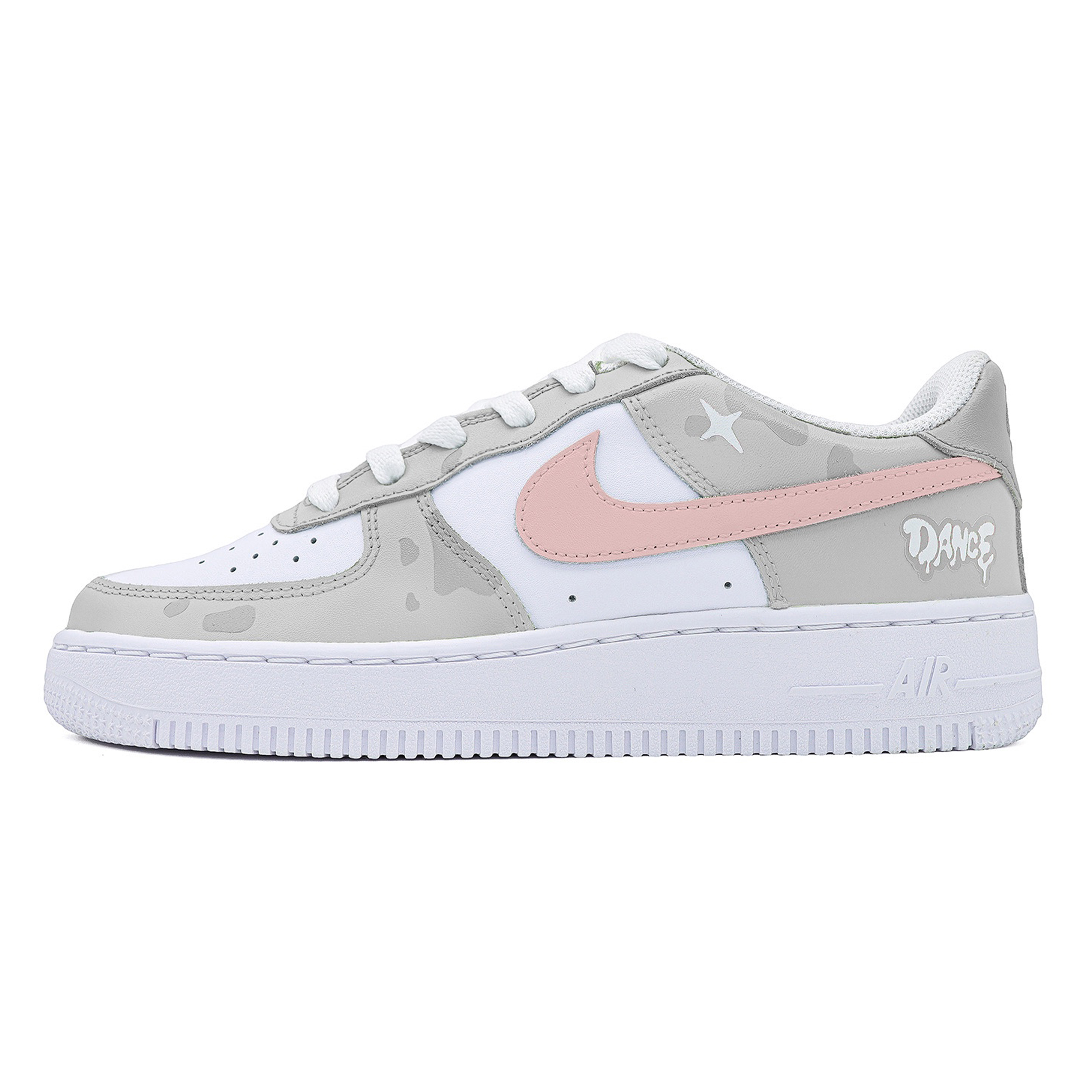 

Nike Детские кроссовки для скейтбординга Air Force 1 Low Top, серо-розовые, для подростков