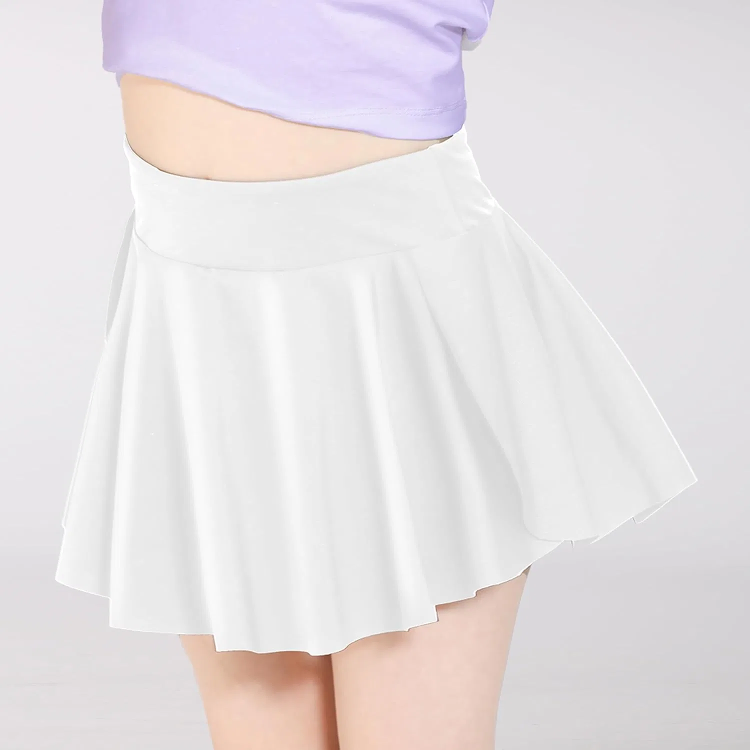 Спортивная юбка-шорты для девочек Hvididan, White+Rose Pink — фото 2