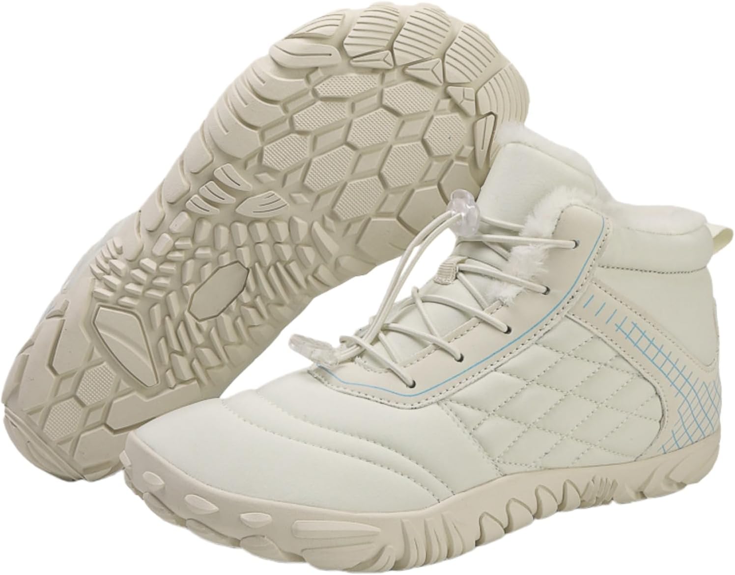 

Ботинки для женщин и мужчин, зимние нескользящие и водонепроницаемые зимние снежные ботильоны с широким носком Generic, белый