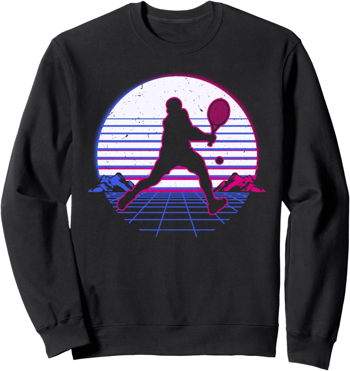 

Ретро-винтажная теннисная ракетка/толстовка в подарок для теннисиста/тренера Retro Wave Synth Wave Tennis, черный