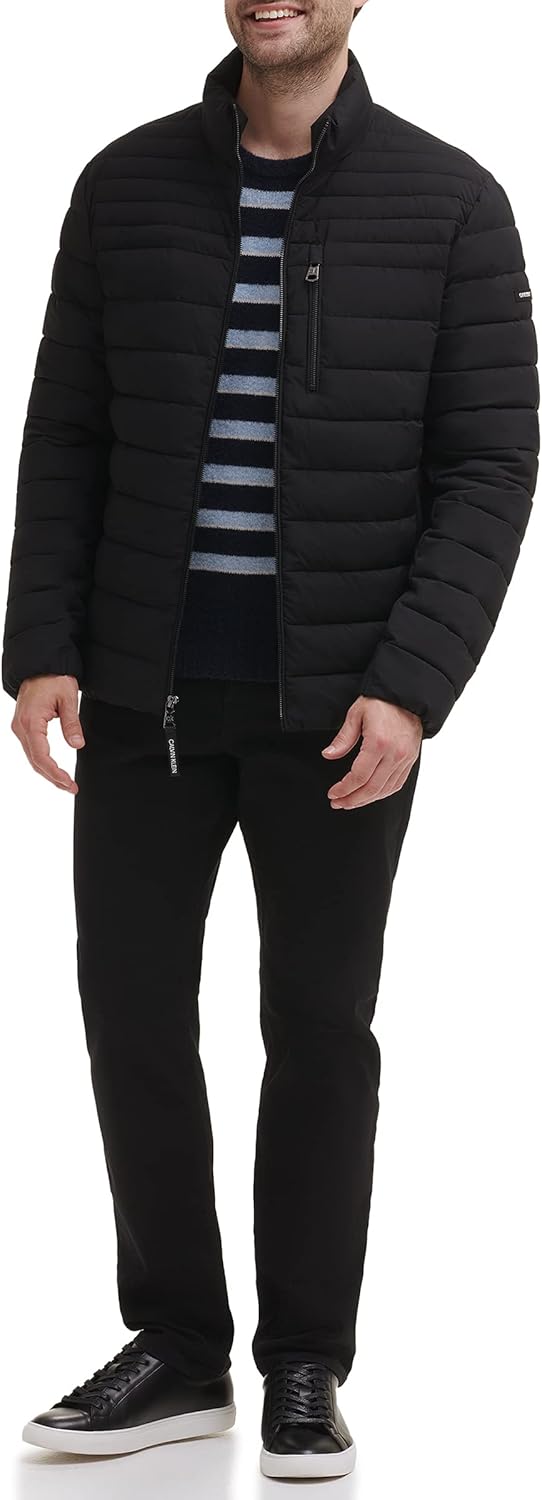 Мужская куртка-бомбер Calvin Klein Adventure с застежкой-молнией и возможностью упаковки, Black Stretch — фото 2