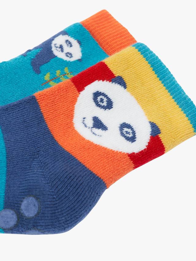Детские носки Fruig с отличным сцеплением из хлопковой смеси Frugi, Pack of 2, Panda/Multi — фото 4