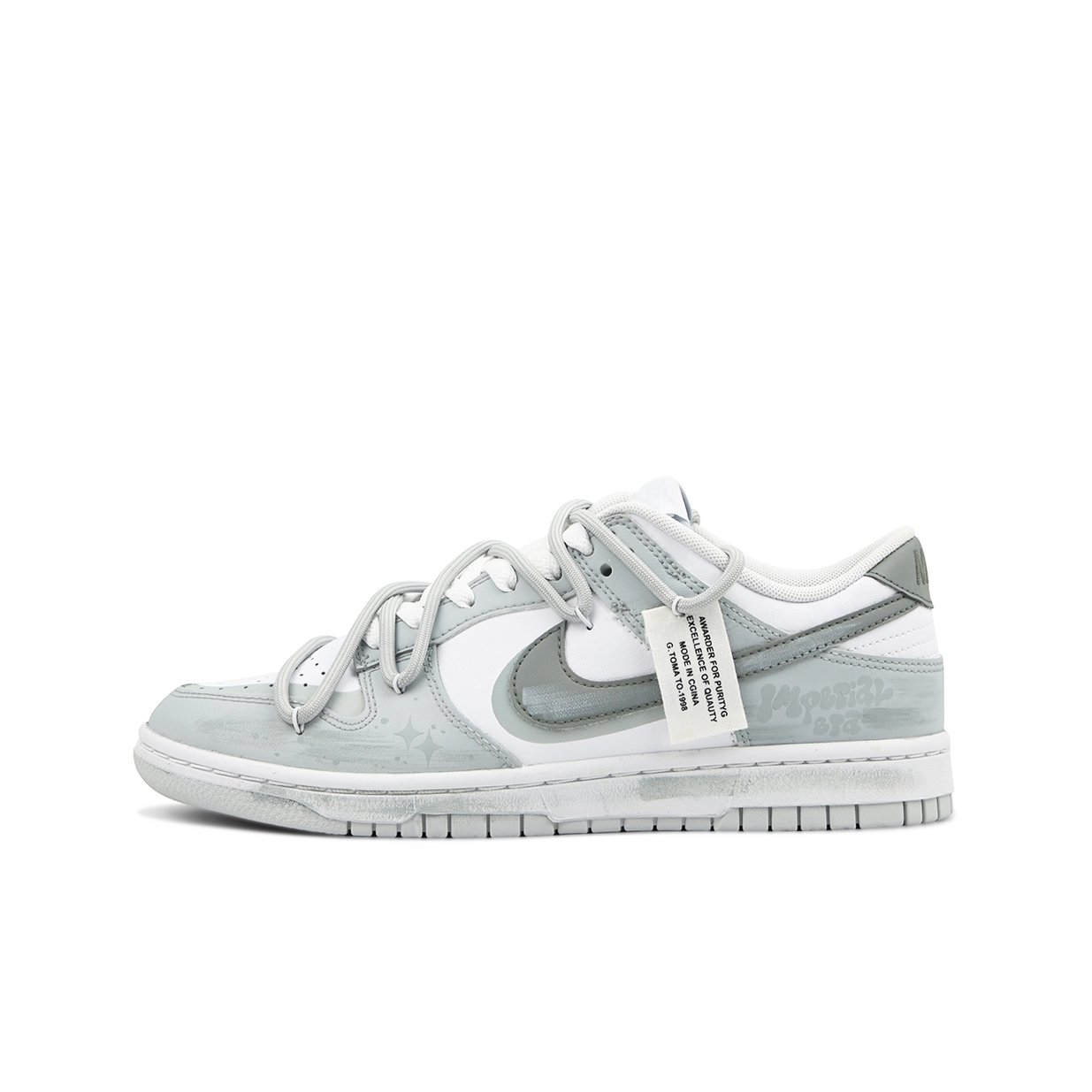 

Nike Dunk противоскользящие амортизирующие с устойчивостью к истиранию низкие скейтборд кроссовки мужские серо-зеленые