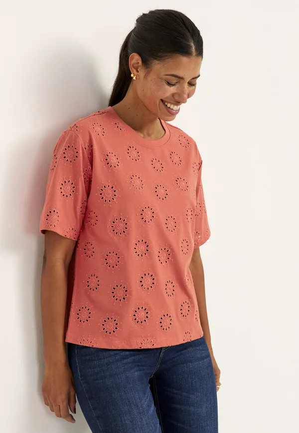 

Футболка с вышитым ажурным принтом Cellbes Of Sweden, Terracotta, Оранжевый, Футболка с вышитым ажурным принтом Cellbes Of Sweden, Terracotta