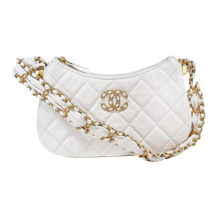 

Сумка через плечо из коровьей кожи, хобо, женская белая CHANEL