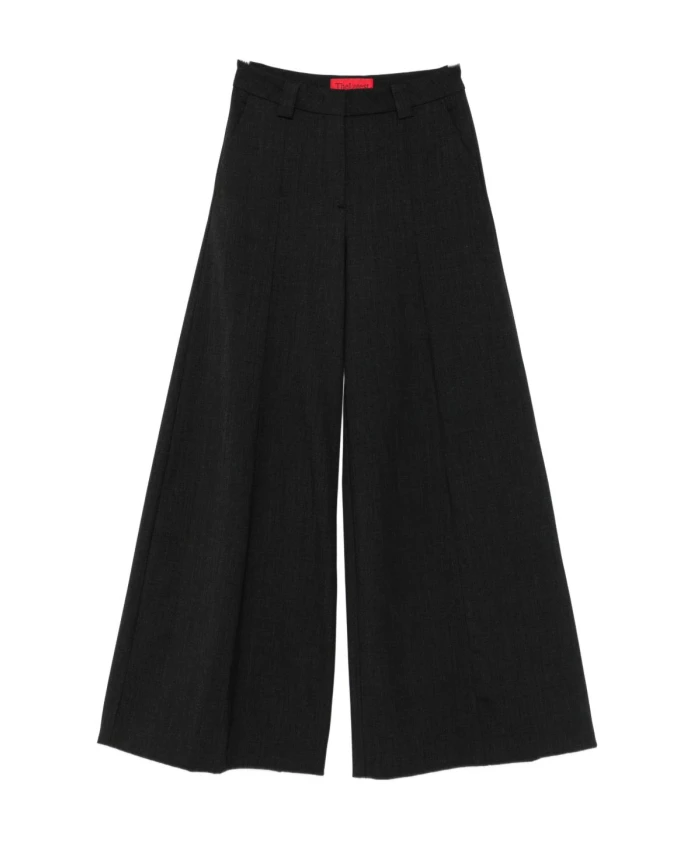 

Черные брюки из шерстяной смеси с широкими штанинами Thelatest, черный