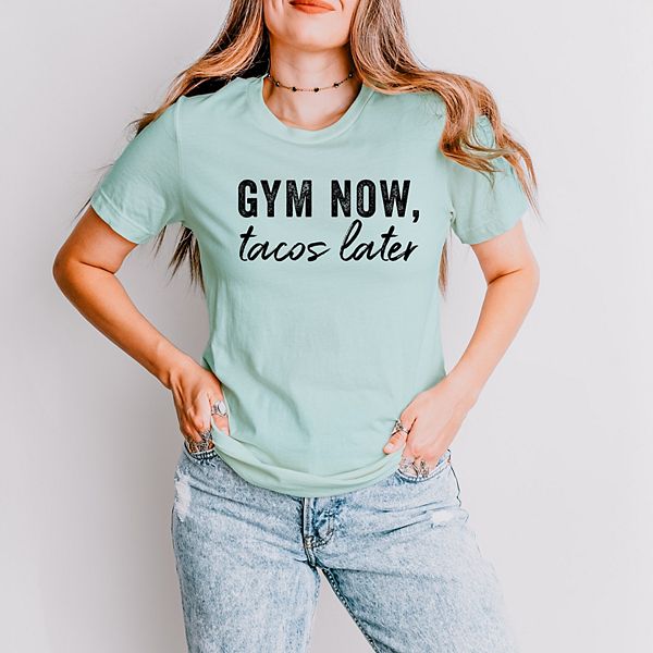 

Футболка с коротким рукавом Gym now tacos later Simply Sage Market, Seafoam