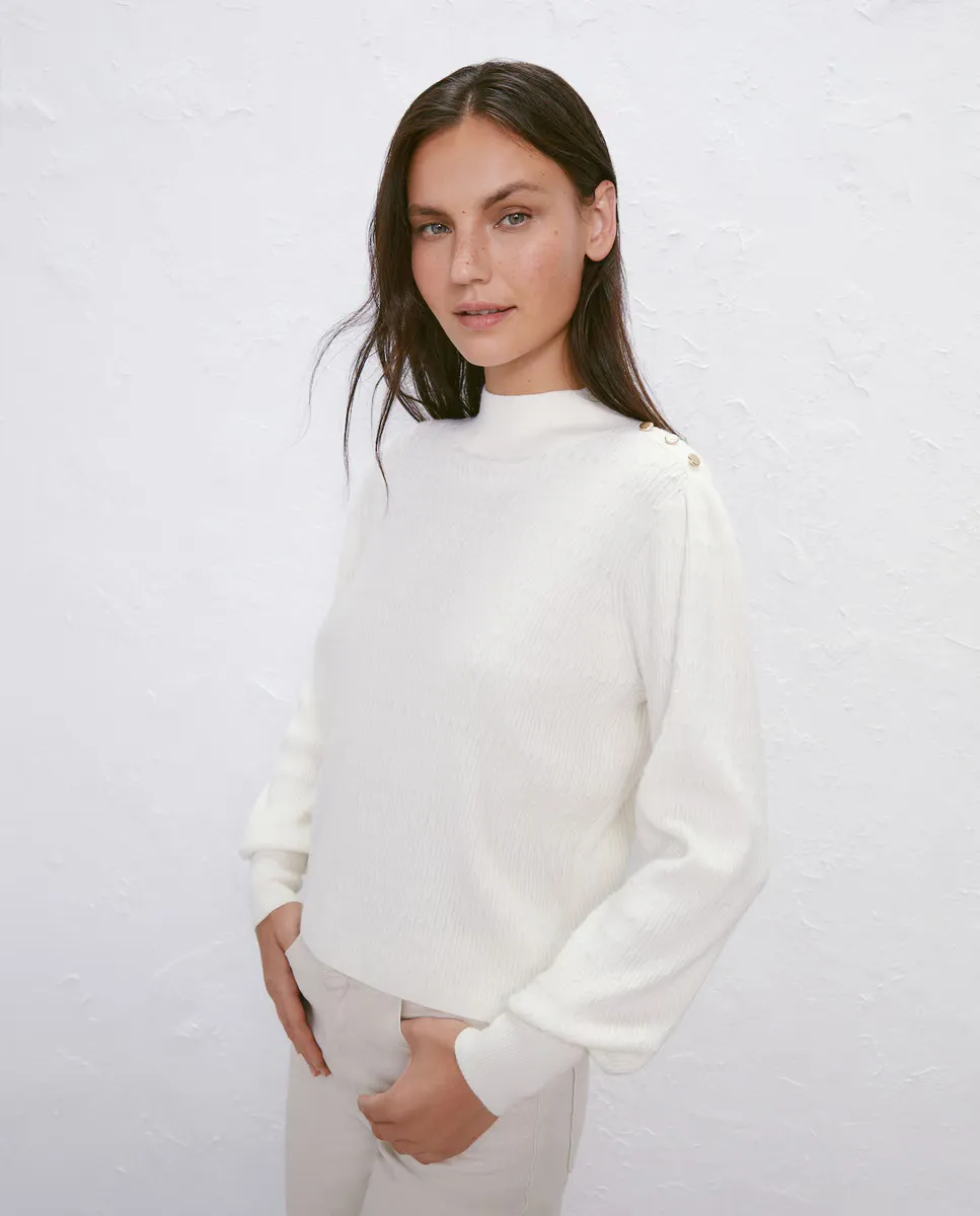 

Женский свитер с длинными рукавами и пуговицами Easy Wear, цвет 120 Crudo