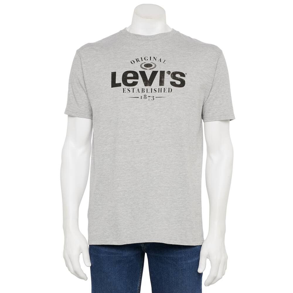 

Мужская футболка свободного кроя с короткими рукавами и рисунком Levi's, цвет Heather Gray