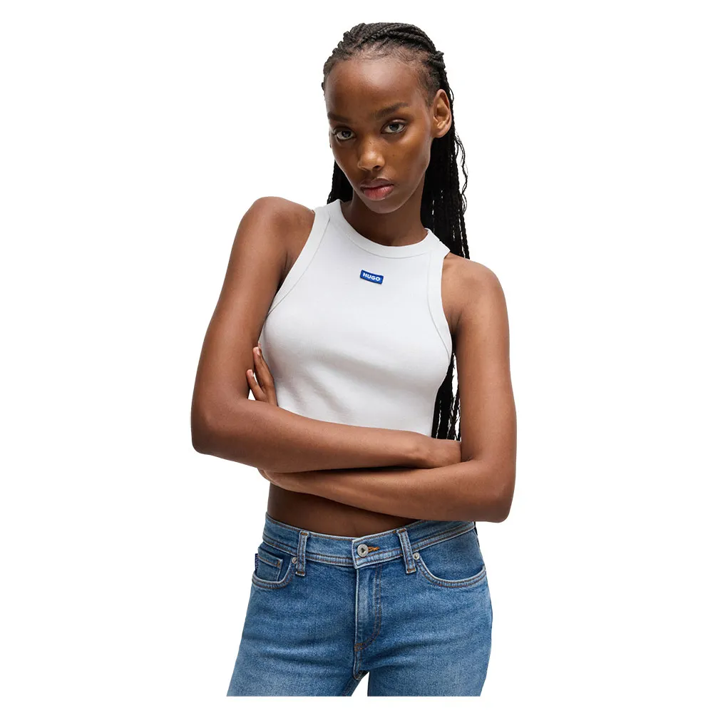 

Топ без рукавов HUGO нежно-голубого цвета, белый