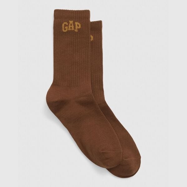 

Короткие носки с жаккардовым логотипом Gap, коричневый