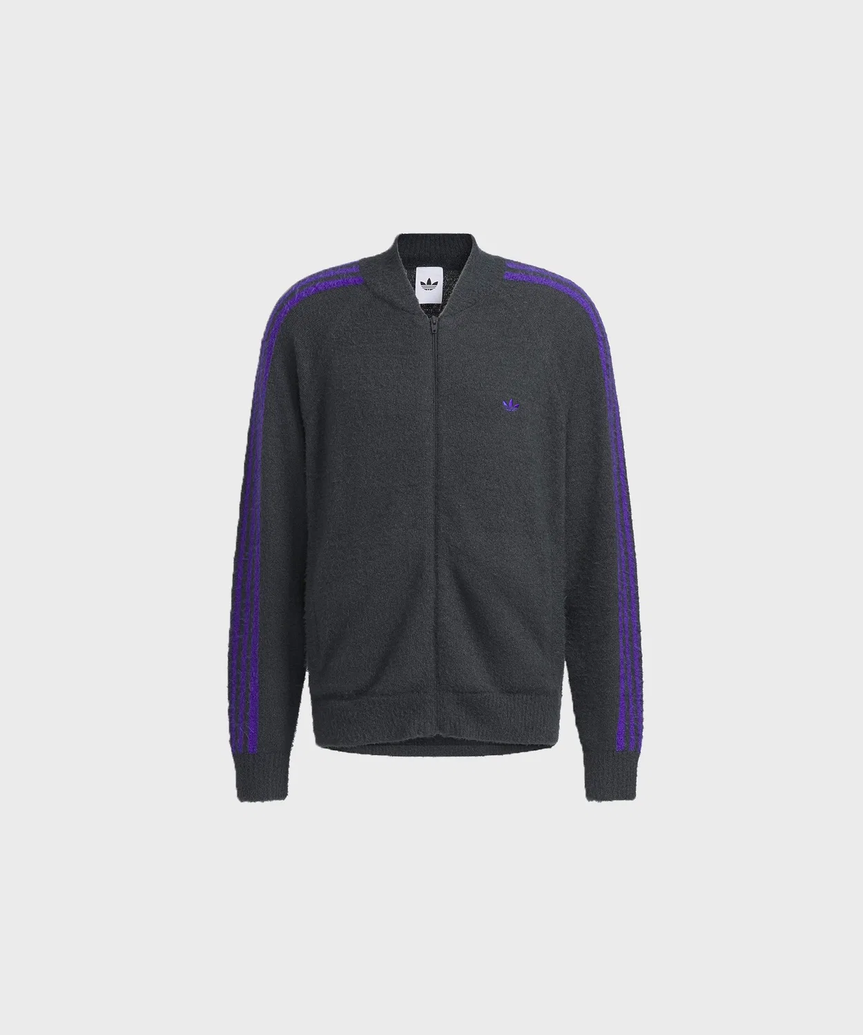 Толстовка adidas ORI KNIT A15, чаркоально-серый с фиолетовым