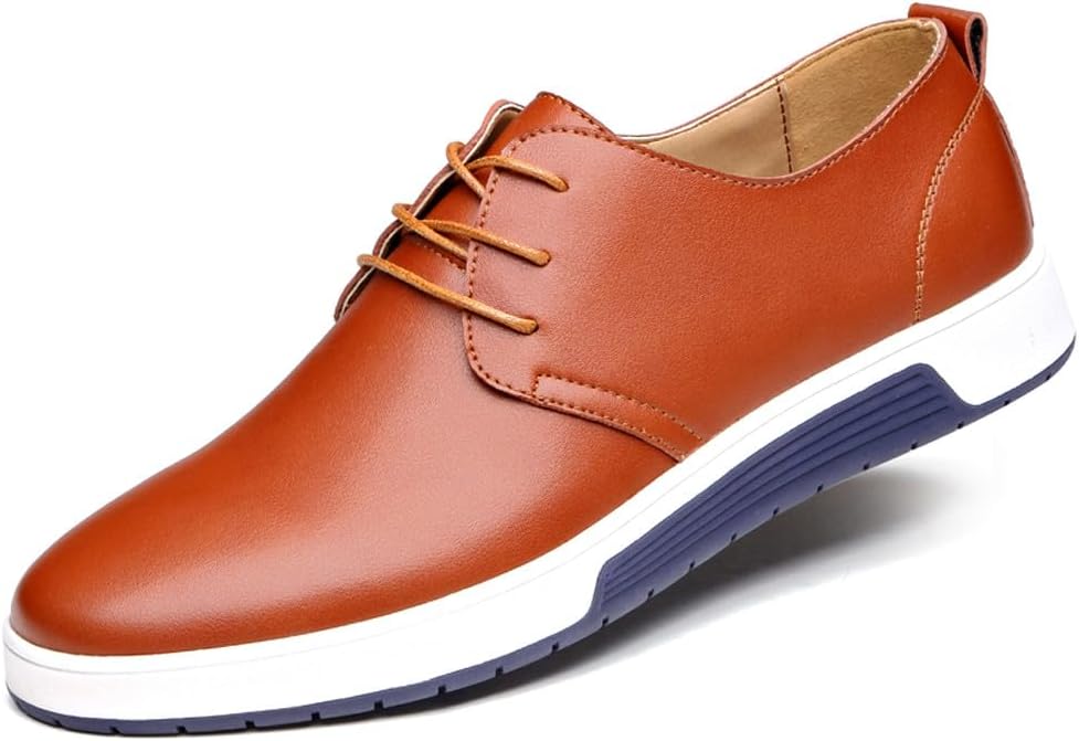 

Мужские стильные оксфорды WELRUNG на шнуровке, удобные кэжуал кроссовки для ходьбы, бизнеса, вождения и повседневной носки, коричневый