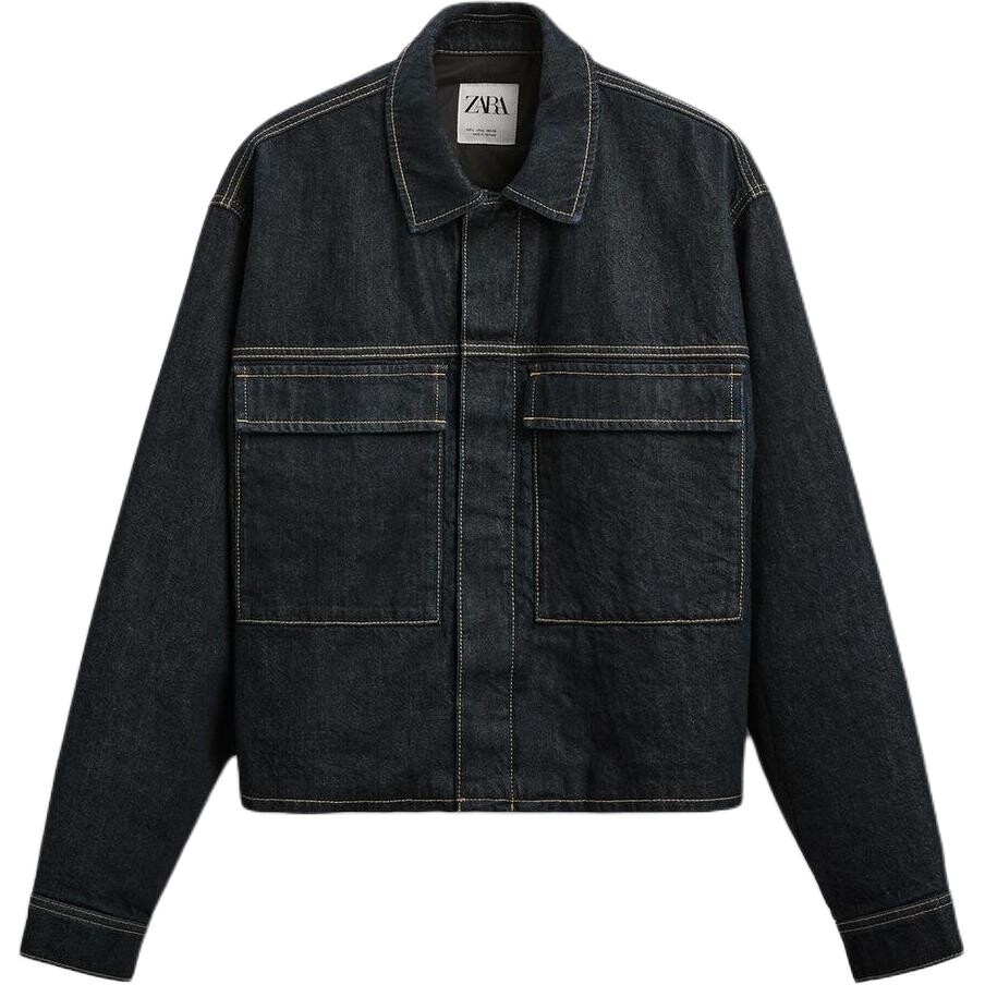 

Джинсовая куртка мужская синяя Zara, синий
