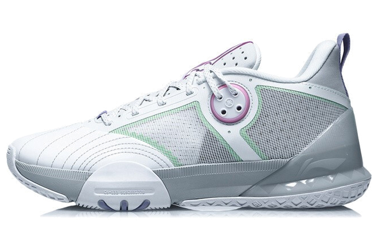 

LiNing 6 Throughout The Day Амортизирующие Противоскользящие Износостойкие Дышащие Низкие Баскетбольные Кроссовки Белый Серый