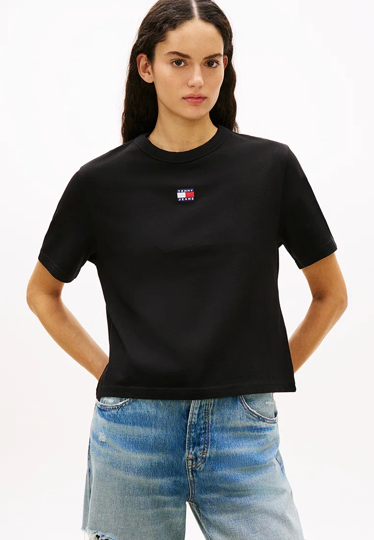 Футболка, свободный крой, Tommy Jeans Tommy Hilfiger, черный