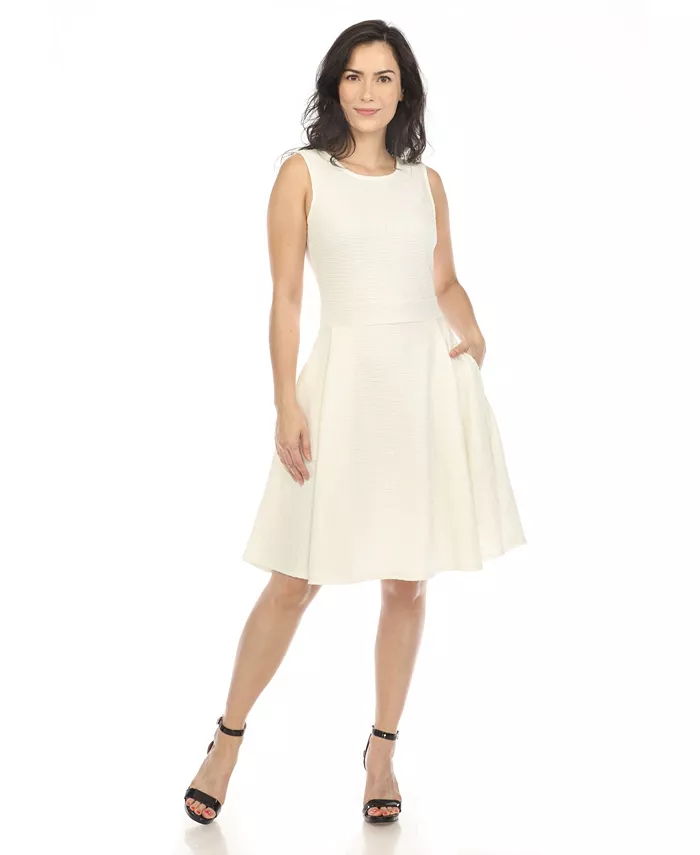 

Женское твидовое платье силуэта "приталенное с расклешенной юбкой" White Mark, белый