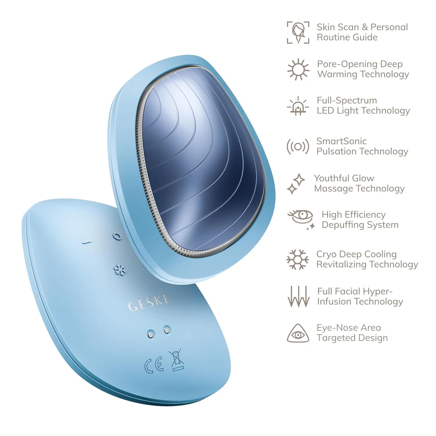 Маска для лица Geske — LED- «SmartAppGuided Sonic Warm & Cool Mask 9 in » от ‎ , Turquoise — фото 4