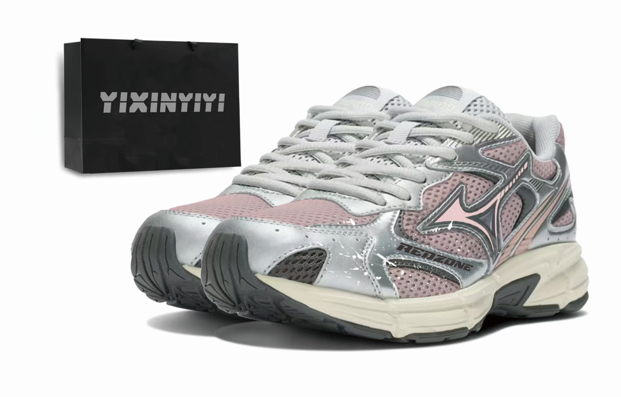 

Mizuno Скоростные кроссовки 2K с амортизацией, устойчивые к истиранию, дышащие, низкие, унисекс Silver Pink