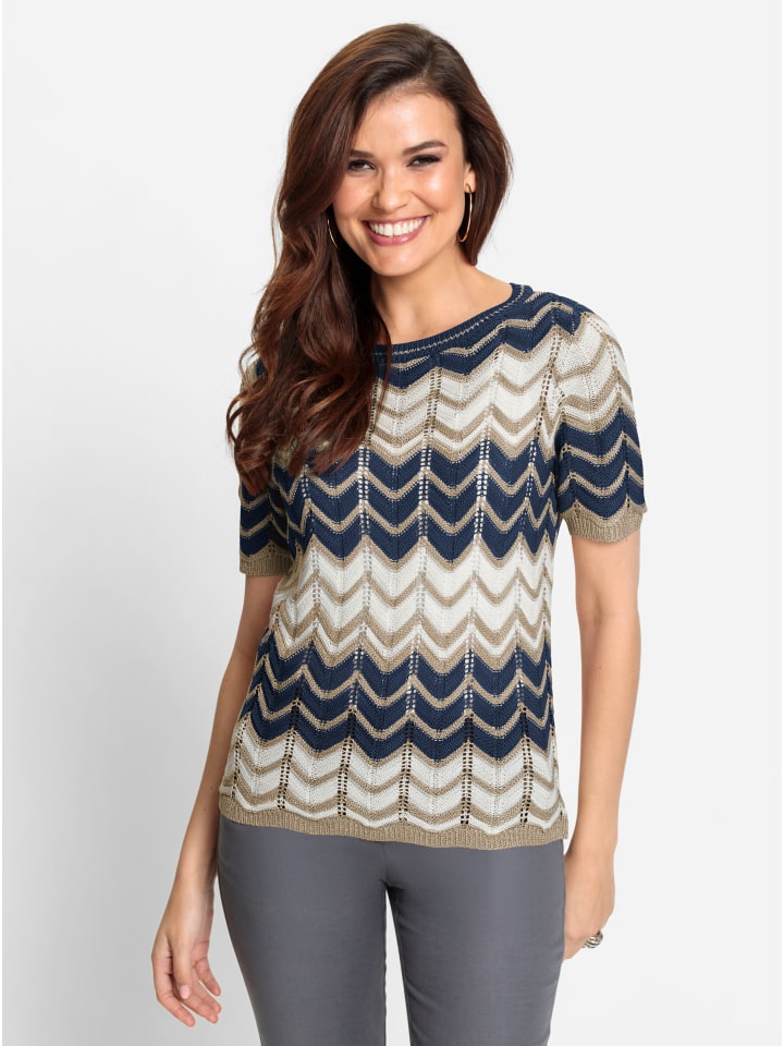 

Ажурный свитер темно-синего и экрю цвета WITT WEIDEN