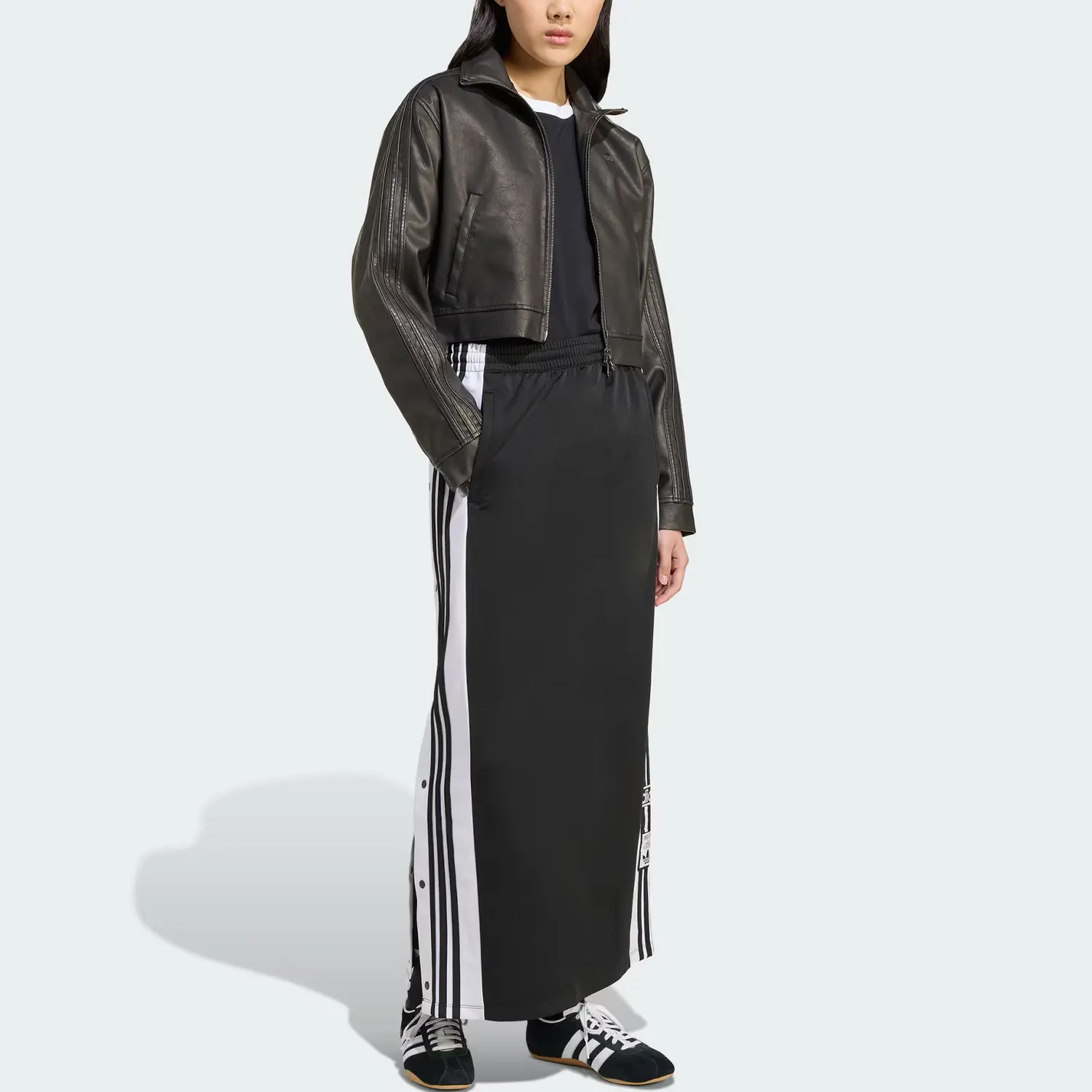 Adidas Originals Женская куртка из экокожи Firebird, Graphite Black — фото 2