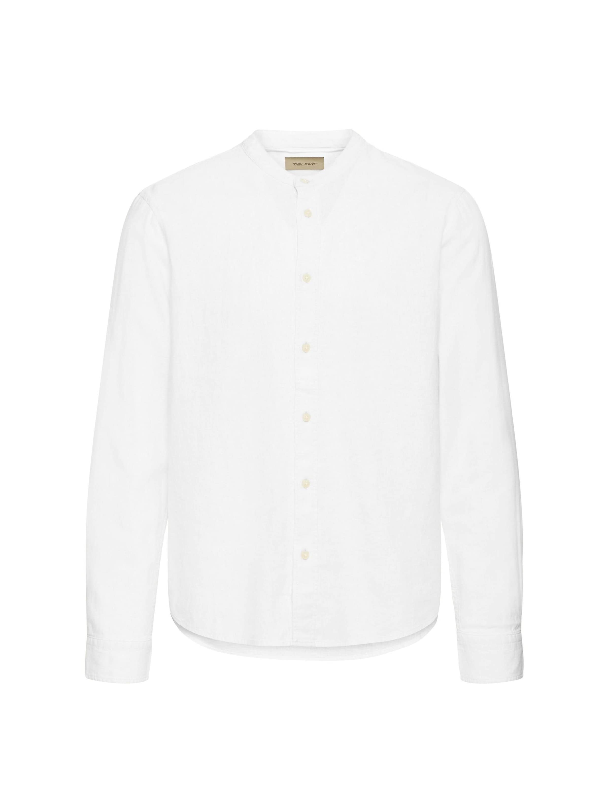 

BLEND Рубашка на пуговицах 'BHLines' белая, Regular fit