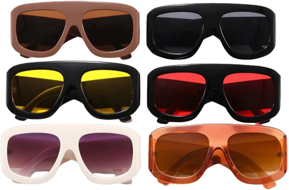 

Большие солнцезащитные очки для женщин, яркие солнцезащитные очки для женщин, модные панк-очки, очки с защитой от УФ-излучения UV400 для мужчин TKKTLLT, Black-yellow