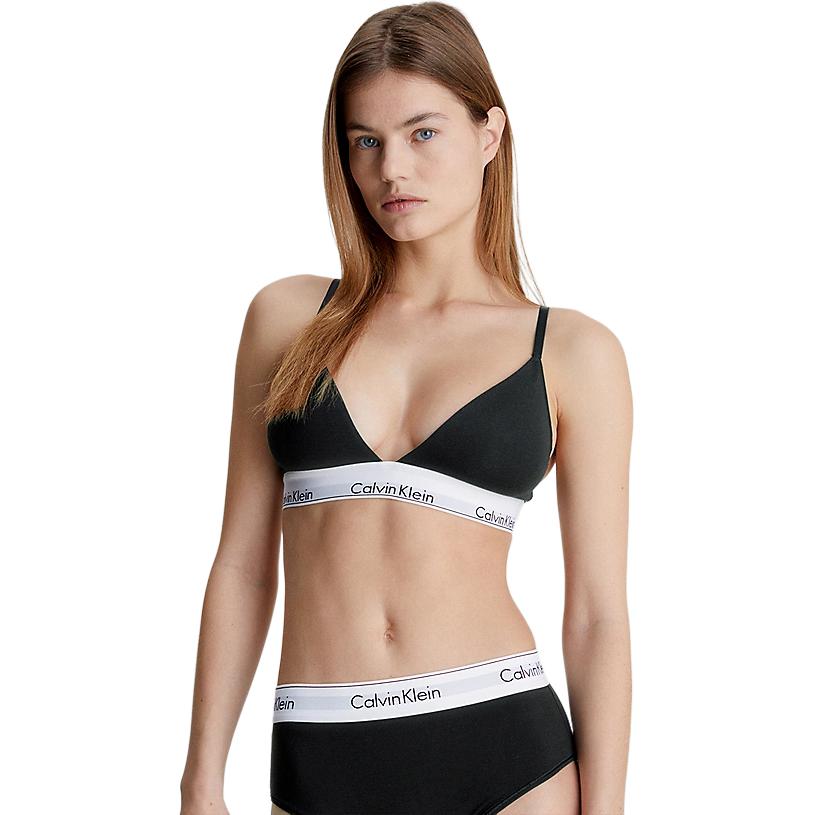 Бюстгальтер с треугольными чашечками - Modern Cotton Calvin Klein, черный